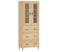 (sonoma oak, 3 drawers) vidaXL Highboard Sideboard Tall Storage Cabinet Side Cabinet Engineered Wood