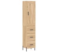 vidaXL Highboard Sonoma Oak 34.5x34x180 cm Engineered Wood, Brown