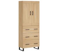 (sonoma oak, 3 drawers) vidaXL Highboard Sideboard Tall Storage Cabinet Side Cabinet Engineered Wood