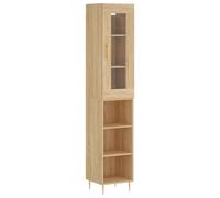 (sonoma oak, 3 shelves) vidaXL Highboard Sideboard Cupboard Storage Cabinet Smoked Oak Engineered Wood