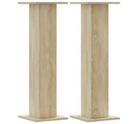 vidaXL Speaker Stands 2 pcs - Sonoma Oak - Engineered Wood - Floor Stand 95 cm Height - Sand Fillable - 60 kg Load Capacity