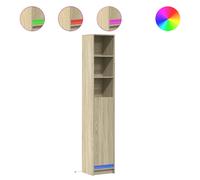 (sonoma oak, 36 x 32.5 x 200 cm) vidaXL Highboard with LED Sideboard Side Cabinet Cupboard Engineered Wood