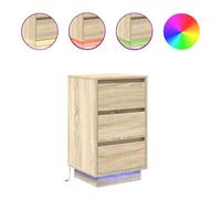 (sonoma oak, 38 x 34 x 65 cm/ 1 pcs) vidaXL Bedside Cabinets with LED Lights 2 pcs Black 38x34x50 cm bedside table