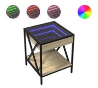 (sonoma oak, 40 x 40 x 49 cm) vidaXL Coffee Table with Infinity LED Hallway End Table Side Table Sonoma Oak
