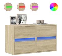(sonoma oak, 41 x 31 x 45 cm/ 2 pcs) vidaXL TV Wall Cabinet with LED Lights TV Unit Wall Mounted Cabinet
