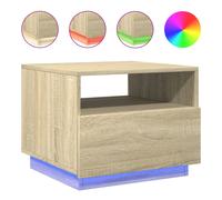 Vidaxl Coffee Table With Led Lights Sonoma Oak 50X49X40 Cm