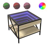 vidaXL Coffee Table with Infinity LED Sonoma Oak 50x50x38 cm, Brown