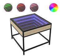 vidaXL Coffee Table with Infinity LED Sonoma Oak 50x50x41 cm, Brown