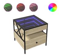 Coffee Table with Infinity LED Hallway Accent End Table Side Table vidaXL