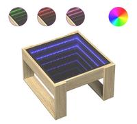 (sonoma oak, 50 x 53 x 30 cm) vidaXL Coffee Table with Infinity LED Hallway Tea End Table Side Table Black