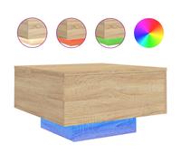 (sonoma oak, 55 x 55 x 31 cm) vidaXL Coffee Table with LED Lights Hallway Tea Side End Table Sofa Table