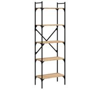 (sonoma oak, 56 x 31.5 x 174 cm) vidaXL Bookcase 5-Tier Book Shelf Storage Shelf Organiser Engineered Wood