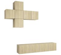 (sonoma oak, 60 cm) vidaXL TV Cabinet Set 7 Piece Chipboard Living Room Multi Colours Multi Sizes