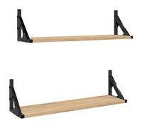 (sonoma oak, 60 x 15 x 15.5 cm) vidaXL Wall Shelves Wall Rack Wall Mounted Shelf Rack 2 pcs Engineered Wood