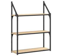 (sonoma oak, 60 x 21 x 78.5 cm) vidaXL 3-Tier Wall Shelf Floating Shelf Wall Mounted Shelf Engineered Wood