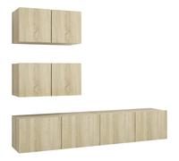 (sonoma oak, 60 x 30 x 30 cm) vidaXL TV Cabinet Set 4 Piece Chipboard Hanging TV Unit 60/100cm Multi Colours