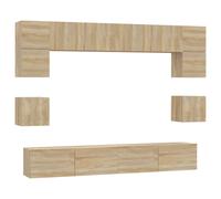 (Sonoma oak, 60 x 30 x 30 cm (W x D x H)) vidaXL TV Cabinet Set 8 Piece Engineered Wood Multi Colours 100/80x30x30 cm