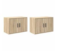 vidaXL Garage Wall Cabinets 2 pcs Sonoma Oak Engineered Wood