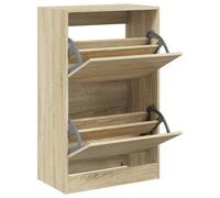 (sonoma oak, 60 x 34 x 96.5 cm) vidaXL Shoe Cabinet with 4 Flip-Drawers Shoe Storage Shelf Shoe Rack Cupboard