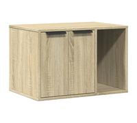 vidaXL Cat Litter Box Enclosure House - Engineered Wood, Sonoma Oak - Side Table & Storage Cabinet, 60 x 40 x 40 cm