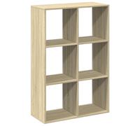 Room Divider Bookcase Sonoma Oak 69.5x29x103.5cm Engineered Wood 4 Cubes Storage