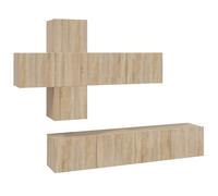 (sonoma oak, 7 pcs/ 80 cm) vidaXL TV Cabinet Set 7 Piece Engineered Wood Furniture Multi Colours/Sizes