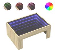 (sonoma oak, 70 x 50 x 30 cm) vidaXL Coffee Table with Infinity LED Hall Tea End Table Side Table Sonoma Oak