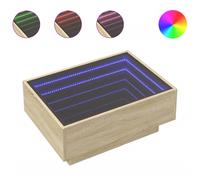 vidaXL Coffee Table with LED Sonoma Oak 70x50x30 cm Engineered Wood