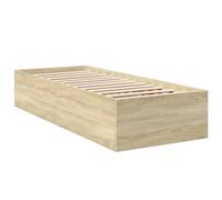 Vidaxl Bed Frame Without Mattress Sonoma Oak 75X190 Cm Small Single Engineered Wood
