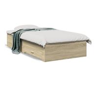 (sonoma oak, 75 x 190 cm) vidaXL Bed Frame with Drawers Bed Base Grey Sonoma 140x200 cm Engineered Wood