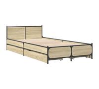 vidaXL Bed Frame With Drawers Without Mattress Sonoma Oak 75X190 cm Small Single, Brown