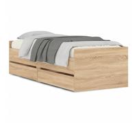 (sonoma oak, 75 x 190 cm) vidaXL Bed Frame with Drawers Bedroom Bed Base Mattress Foundation Bedstead