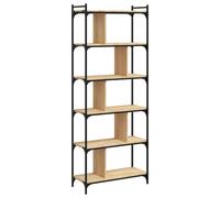 (sonoma oak, 76 x 32 x 192 cm) vidaXL Bookcase Office 6-Tier Book Shelf Rack Storage Cabinet Engineered Wood