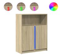 (sonoma oak, 77 x 34 x 100 cm) vidaXL Sideboard with LED Side Cabinet Highboard Engineered Wood