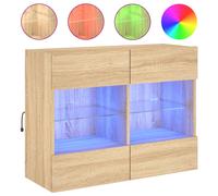 (sonoma oak, 78.5 x 30 x 60.5 cm/ 1 pcs) vidaXL TV Wall Cabinets with LED Lights TV Wall Unit Storage Floating TV Unit