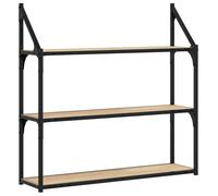 (sonoma oak, 80 x 21 x 78.5 cm) vidaXL 3-Tier Wall Shelf Floating Shelf Wall Mounted Shelf Engineered Wood