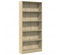 (sonoma oak, 80 x 24 x 176 cm) vidaXL Book Cabinet Display Rack Bookshelf Storage Shelf Rack Engineered Wood