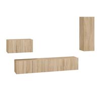 (Sonoma oak, 80 x 30 x 30 cm (W x D x H)) vidaXL TV Cabinet Set 4 Piece TV Console Media Unit Cupboard Engineered Wood