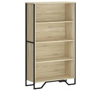 vidaXL 4 Shelf Sonoma Oak Bookcase - Size: 137.5 x 31 x 80cm - Brown - Wilko