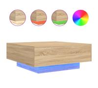 vidaXL Coffee Table with LED Lights Sonoma Oak 80x80x31 cm, Brown