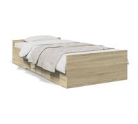 (sonoma oak, 90 x 190 cm) vidaXL Bed Frame with Drawers Bed Base Sonoma Oak 120x200 cm Engineered Wood