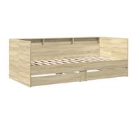 (sonoma oak, 90 x 200 cm) vidaXL Daybed with Drawers Sofa Bed Guest Bed Black 100x200 cm Engineered Wood