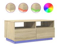 vidaXL Coffee Table with LED Lights Sonoma Oak 90x49x40 cm