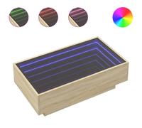 (sonoma oak, 90 x 50 x 30 cm) vidaXL Side Table with LED Hallway Tea End Table Sofa Table Engineered Wood