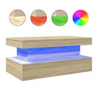vidaXL Coffee Table with LED Lights Sonoma Oak 90x50x40 cm