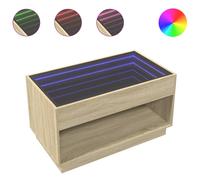(sonoma oak, 90 x 50 x 50 cm) vidaXL Coffee Table with Infinity LED Hallway End Table Accent Side Table