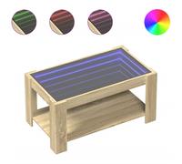 (sonoma oak, 93 x 53 x 45 cm) vidaXL Coffee Table with LED Hallway Tea End Table Side Table Engineered Wood