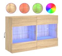 (sonoma oak, 98.5 x 30 x 60.5 cm/ 1 pcs) vidaXL TV Wall Cabinets with LED Lights TV Wall Unit Storage Floating TV Unit