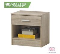 Sonoma Oak Bedside Table Nightstand Modern Bedroom Furniture Open Storage Table