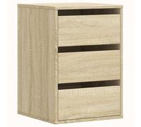 Sonoma Oak Chest of Drawers Wood Material 40 x 41 x 58 cm with 3 Drawers Storage Space Sideboard for Living Room Bedroom Hallway Shelf Organiser in Modern Country House Style